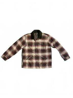 Obey Men's XL Plaid Wool Blend Jacket with Sherpa Collar